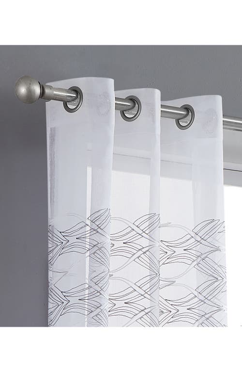 Dainty Home Set Of 2 Print Sheer Curtain Panels In White