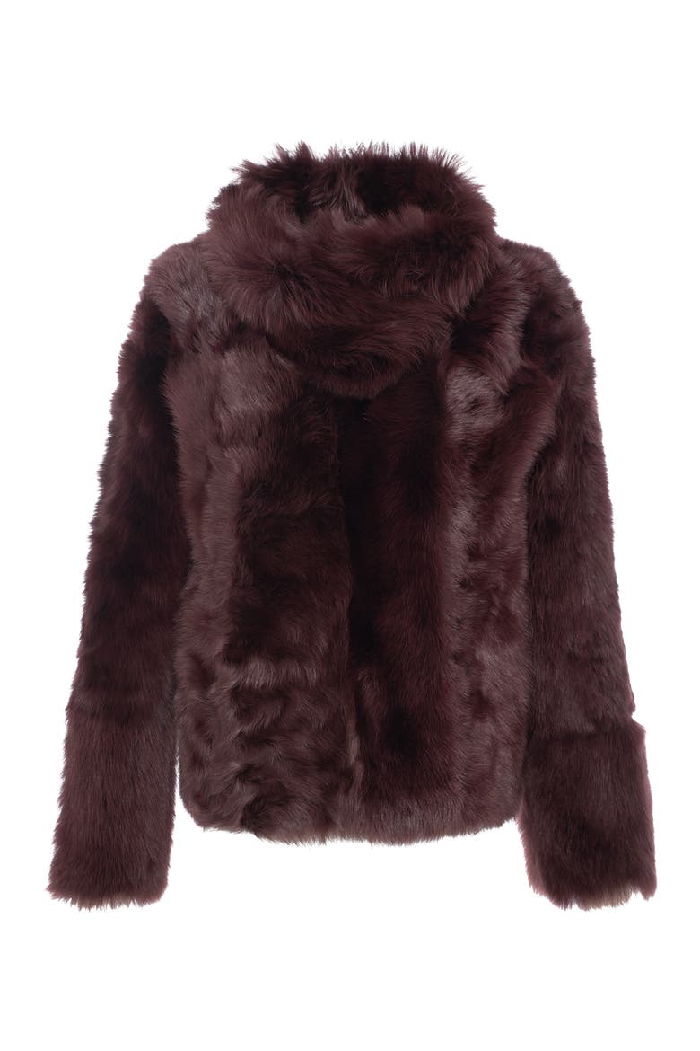Genuine Shearling Reversible Jacket, Shawl Collar, Alternate, color, MERLOT