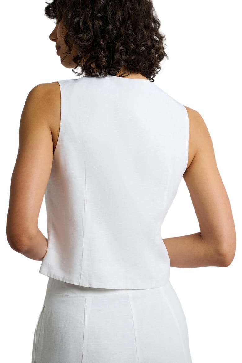 Air Linen Relaxed Vest, Alternate, color, WHITE