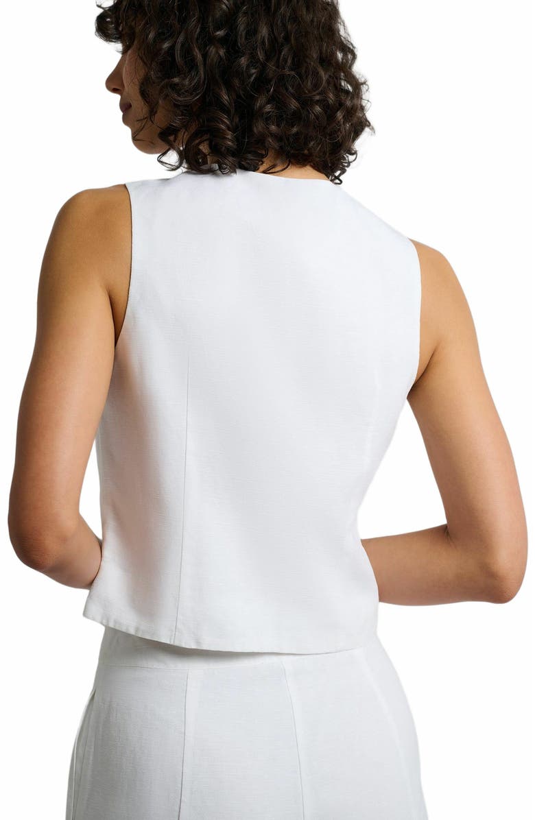 Onia Air Linen Relaxed Vest, Alternate, color, White