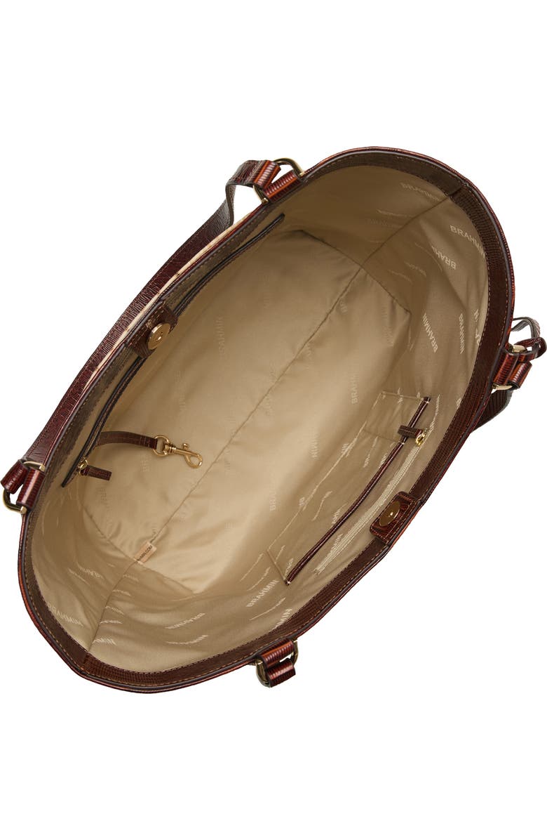 Brahmin Aliza Floral Appliqué Croc Embossed Leather Tote, Alternate, color,