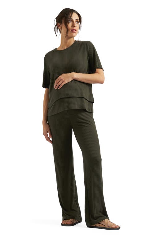 Ripe Maternity Mike Rib Nursing Top In Green