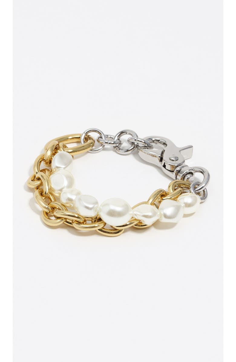 Bimba y Lola Two-Tone Double-Layer Chain Bracelet, Main, color, Multigold