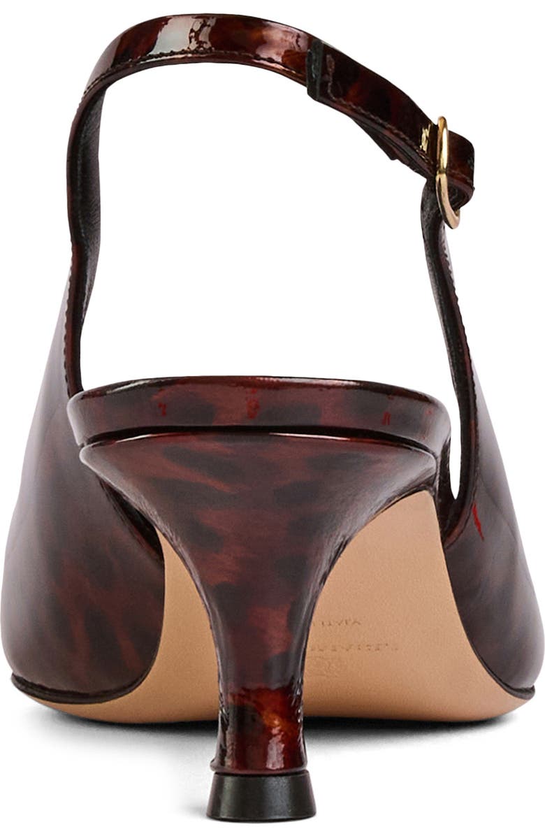 Bruno Magli Palerma Pointed Toe Kitten Heel Slingback Pump, Alternate, color, Tortoise Patent