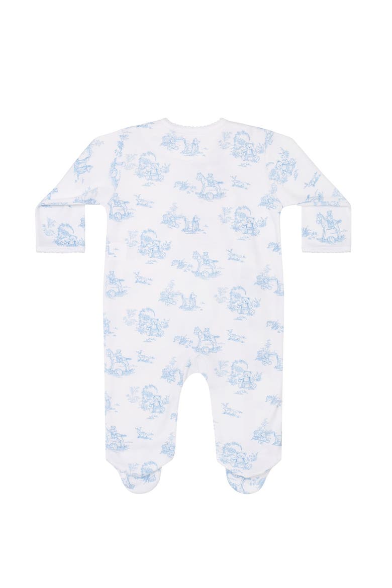 Blue Toile Crossover Footie - Baby, Alternate, color, Blue