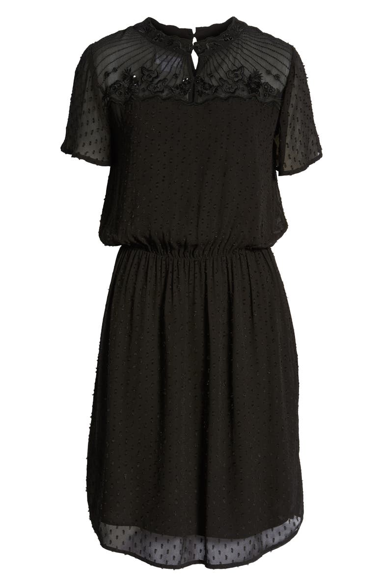 Velvet by Graham & Spencer Swiss Dot Blouson Dress, Alternate, color, 