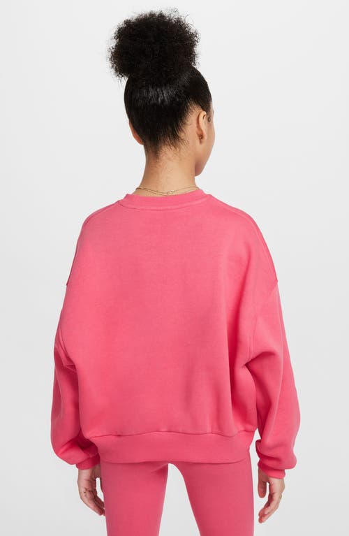 Nike Women's Sportswear Club Fleece Girls' Boxy Crew-neck Sweatshirt In Red