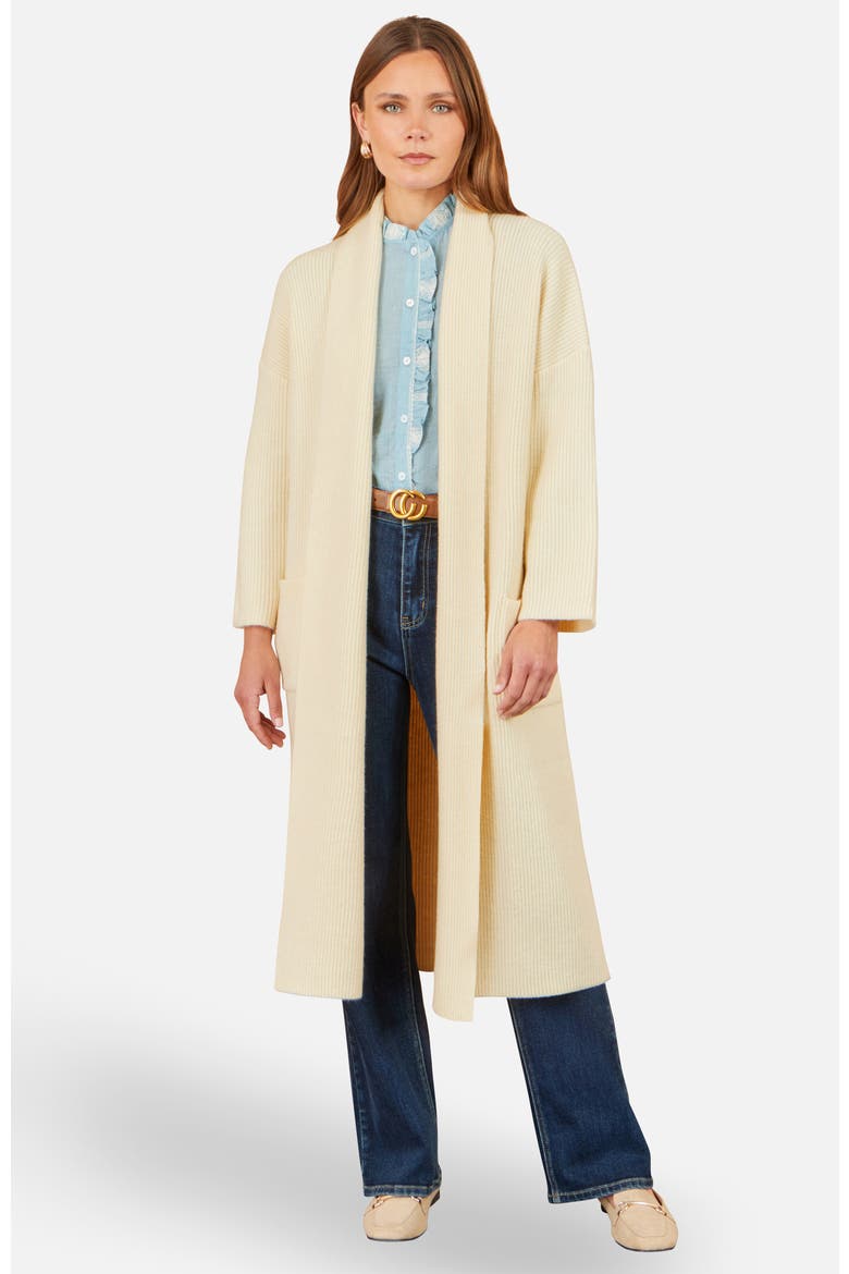 Long Sleeve Knitted Maxi Cardigan, Main, color, Ivory
