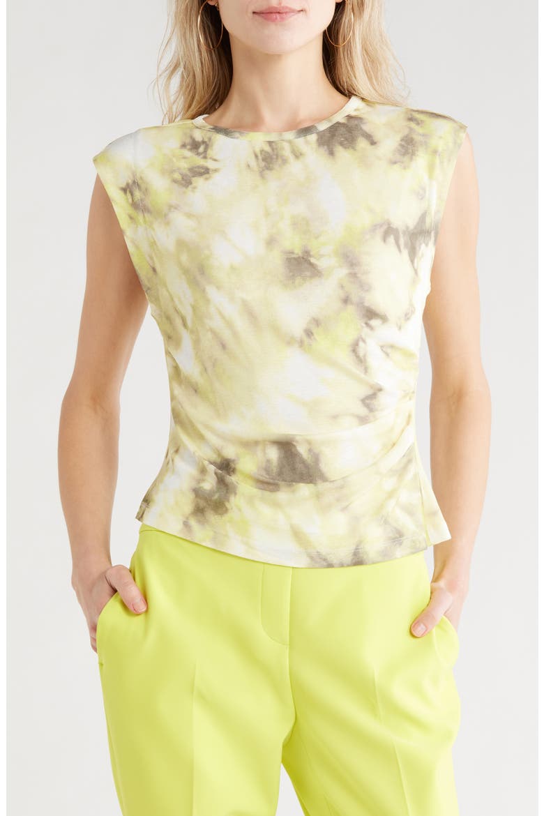 Cap Sleeve Knit Top, Main, color, SAGE/ LIMEADE MULTI