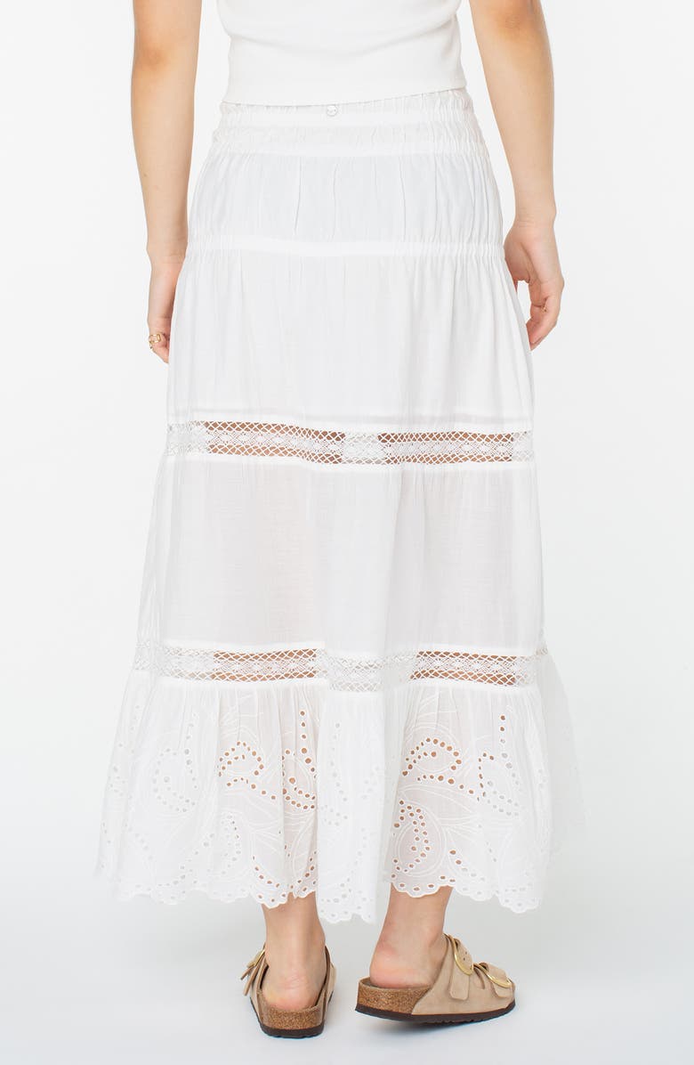 Roxy Castaway Embroidered Cotton Maxi Skirt, Alternate, color, Snow White Solid