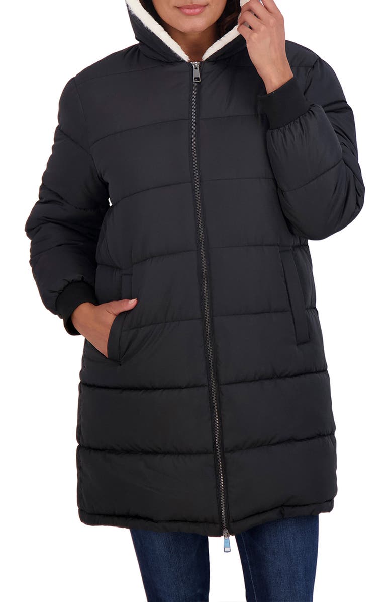 Sebby Faux Fur Lined Puffer Coat, Alternate, color, 