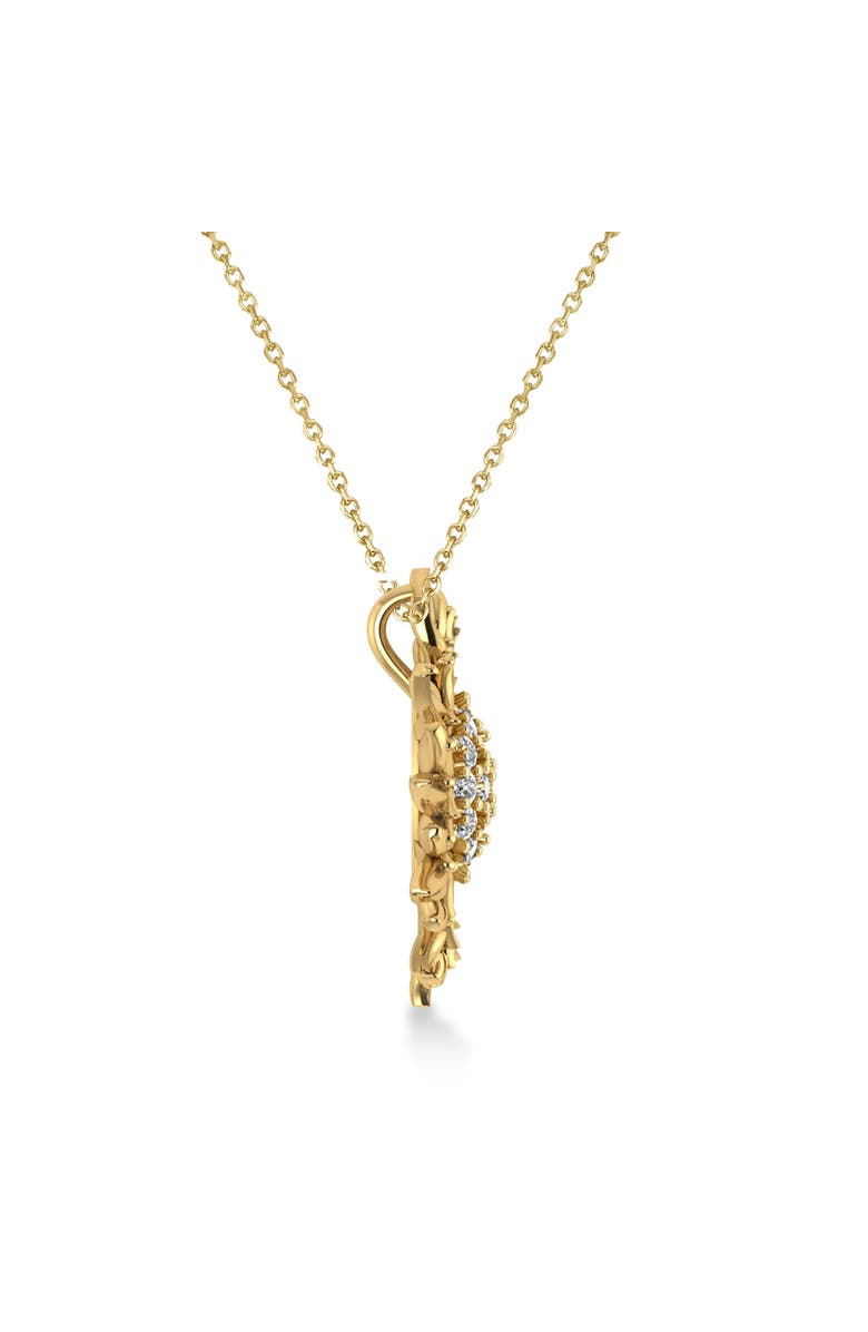 ALLUREZ Sunflower Diamond Pendant Necklace 14k, Alternate, color, Medium Yellow