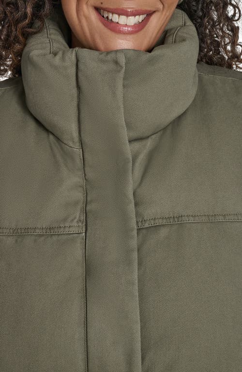 Levi's Cotton Crop Puffer Vest In Green
