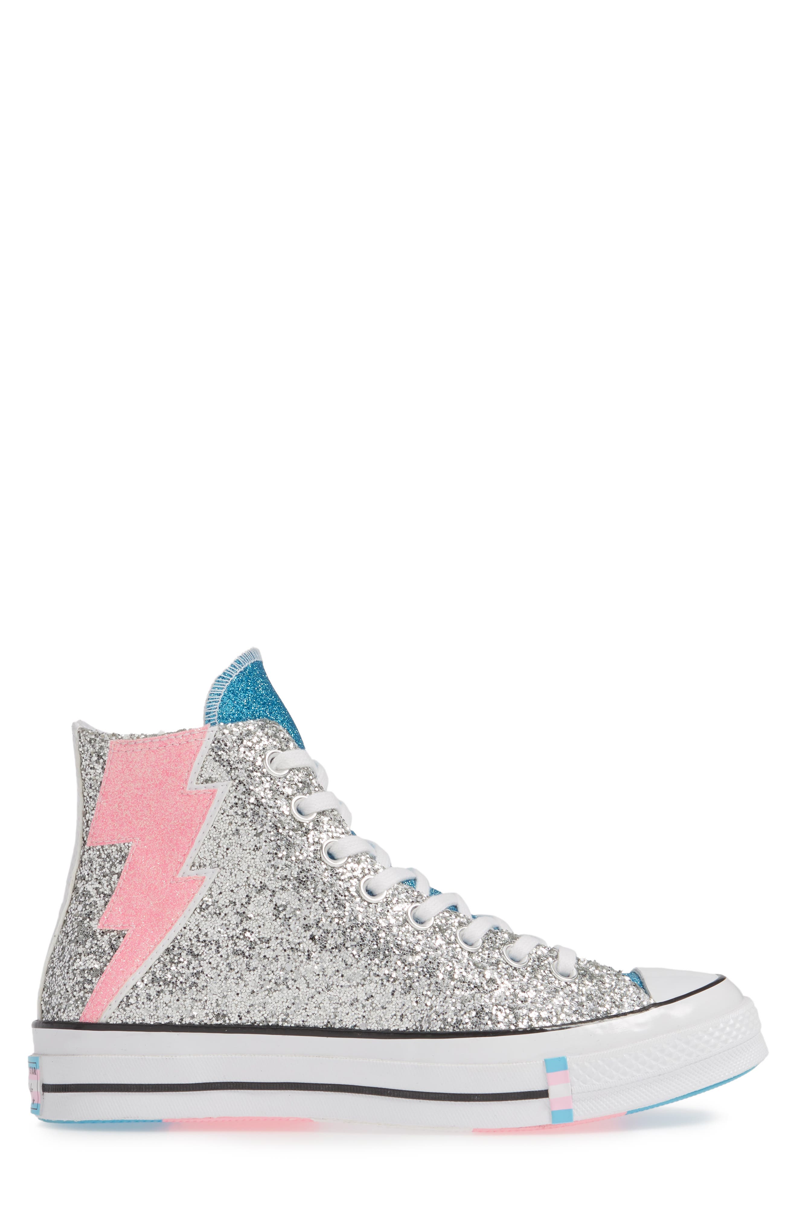 Pride Chuck Taylor® All Star® High Top Sneaker, Alternate, color, SILVER/ EGRET/ GNARLY BLUE