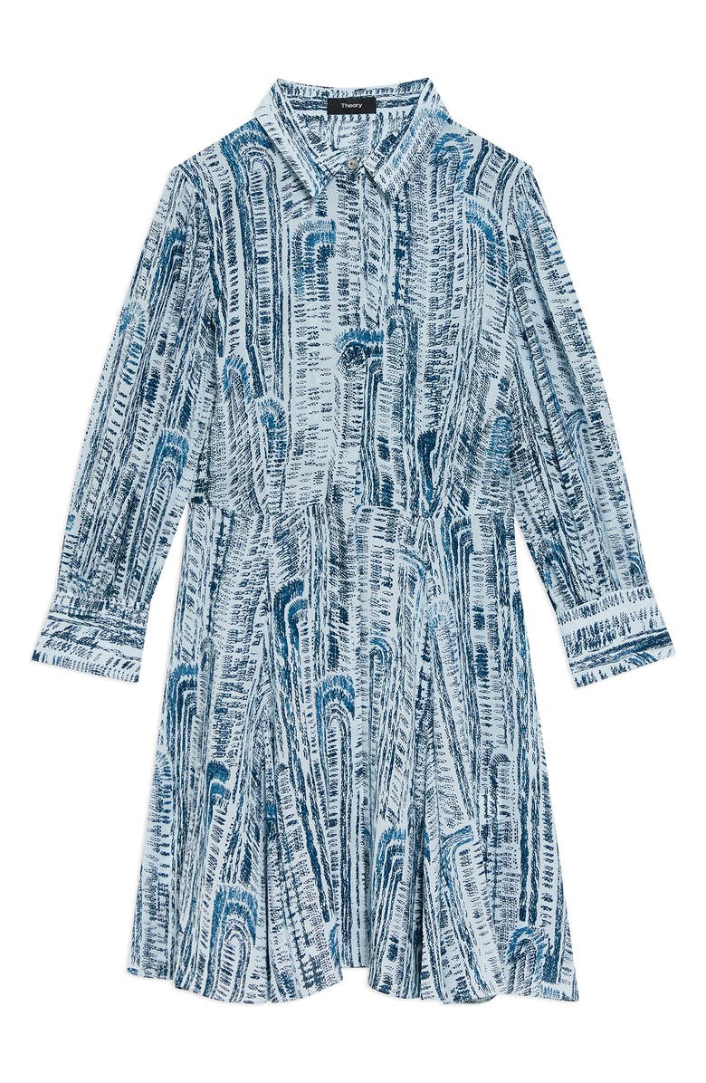 Theory Vol Silk Mini Shirtdress, Alternate, color,