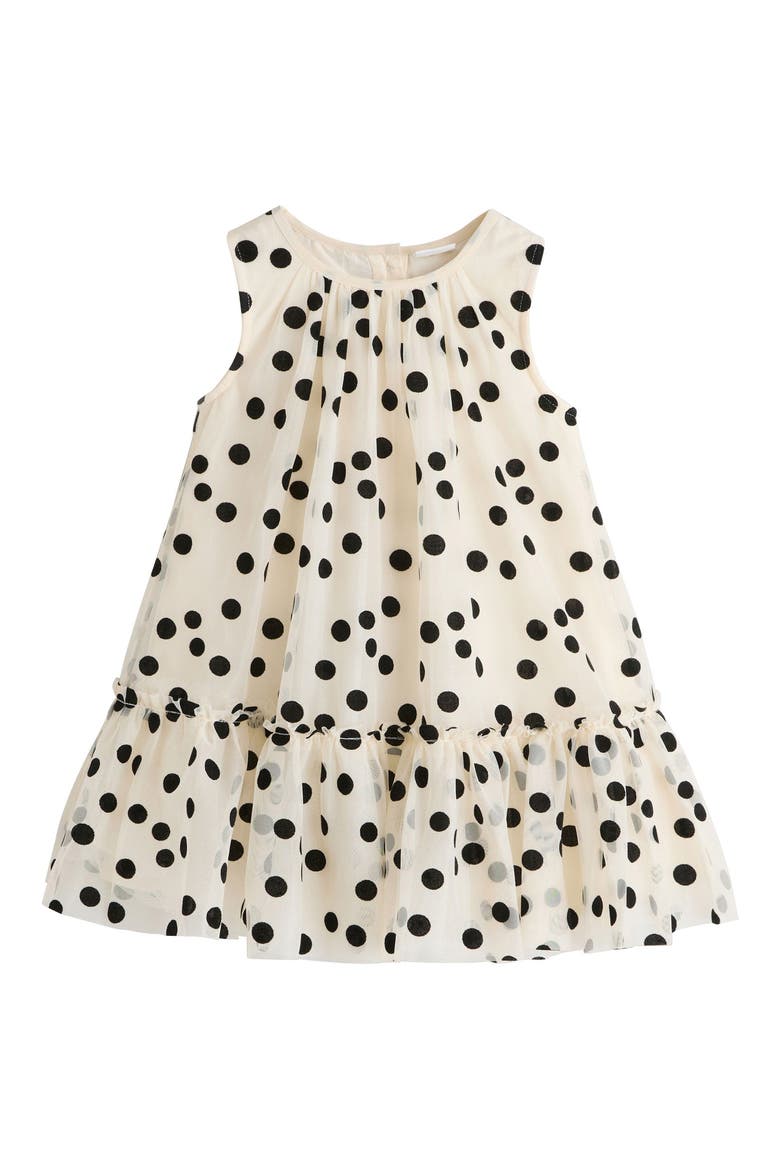 Kids' Polka Dot Mesh Dress, Main, color, WHITE MULTI