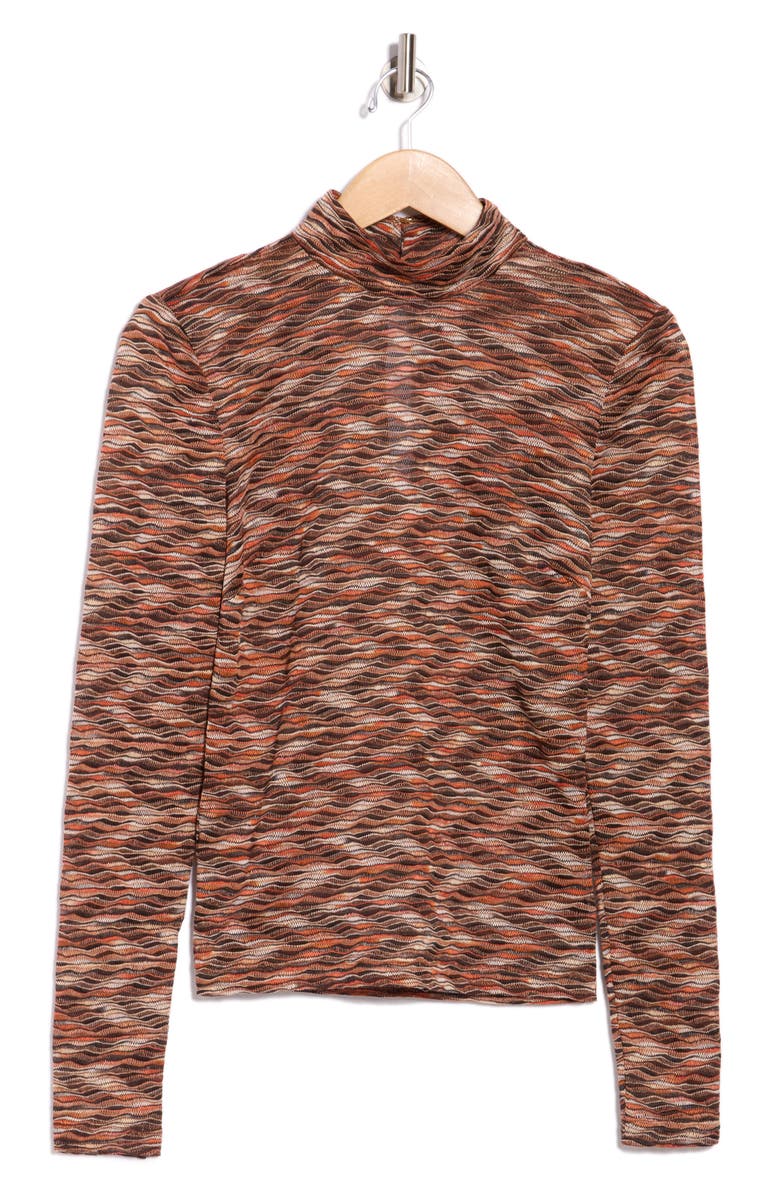 Ramy Brook Karin Long Sleeve Top, Alternate, color, Caramel Combo