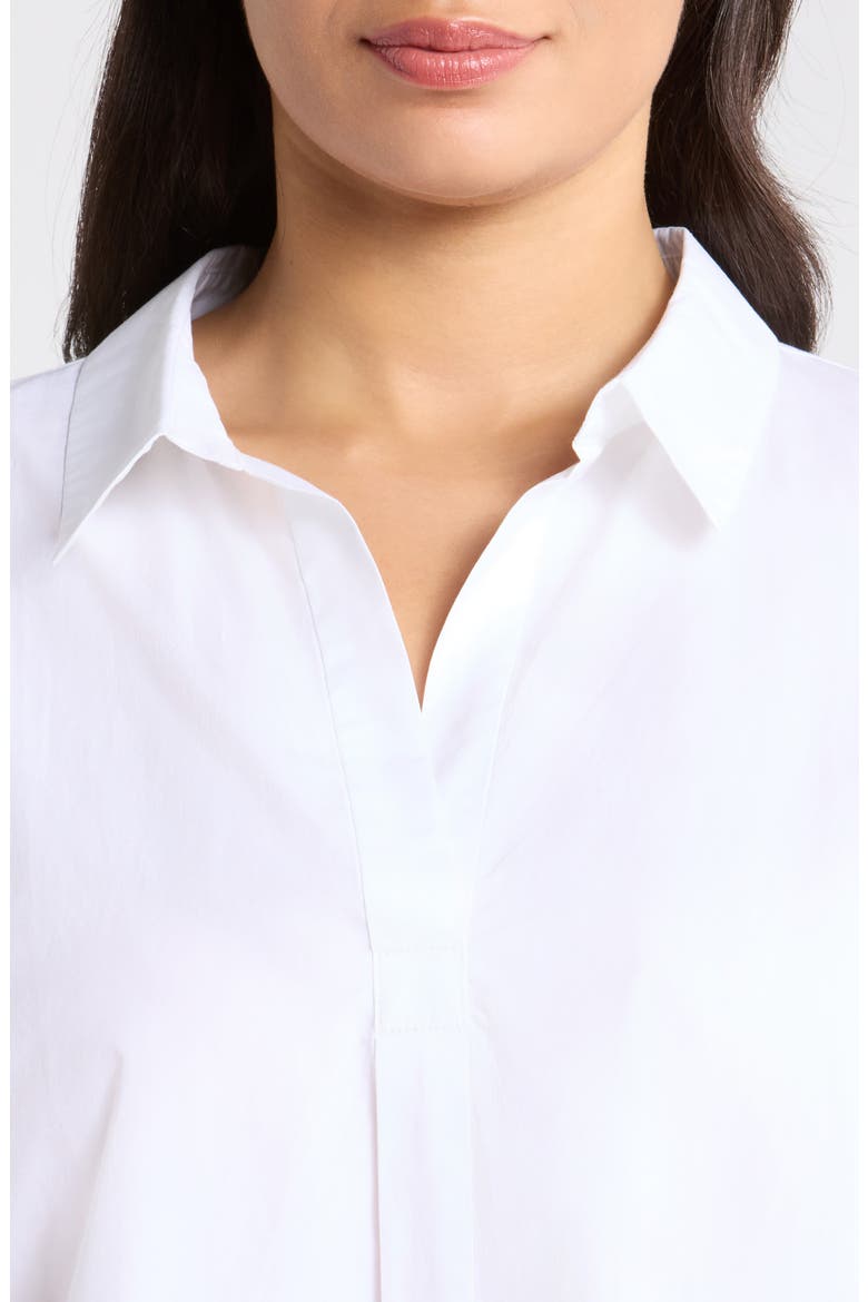 Pleated Poplin Shirt, Alternate, color, WHITE