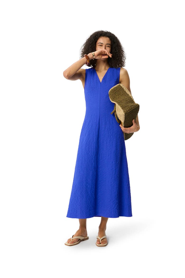 V-Neck Sleeveless Midi Dress, Main, color, Blue
