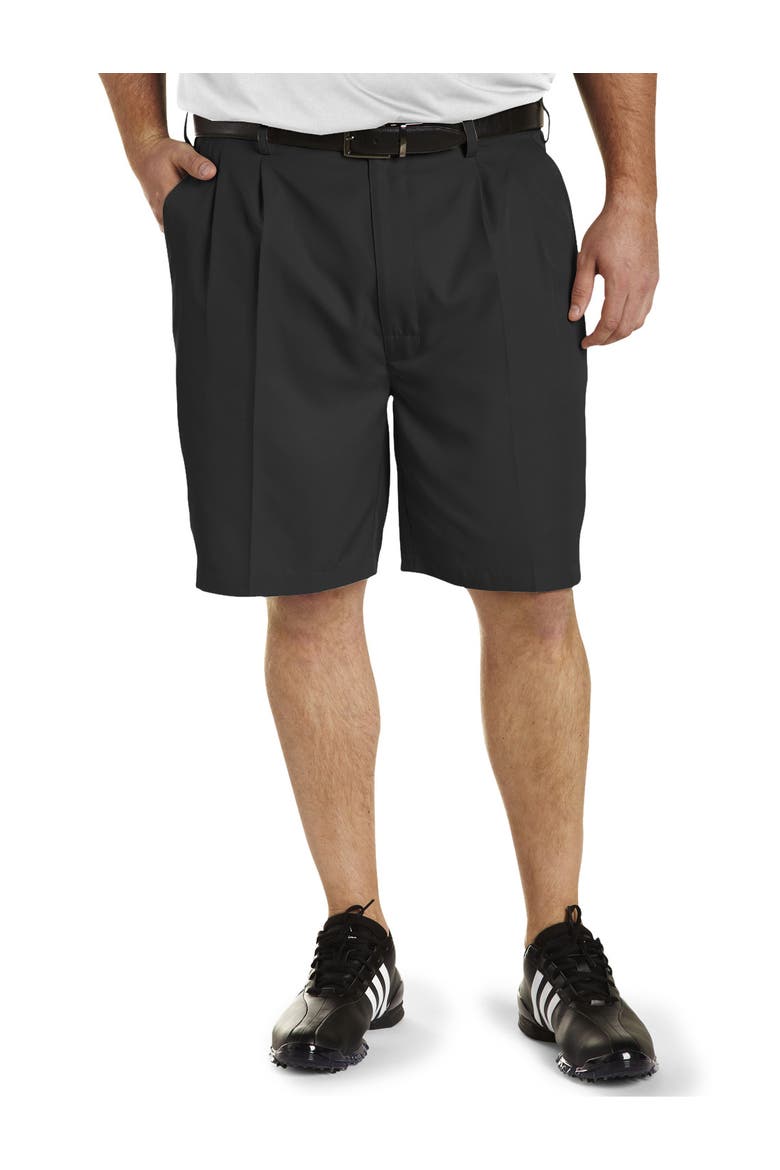 Golf Performance Pleated Shorts, Main, color, BLACK