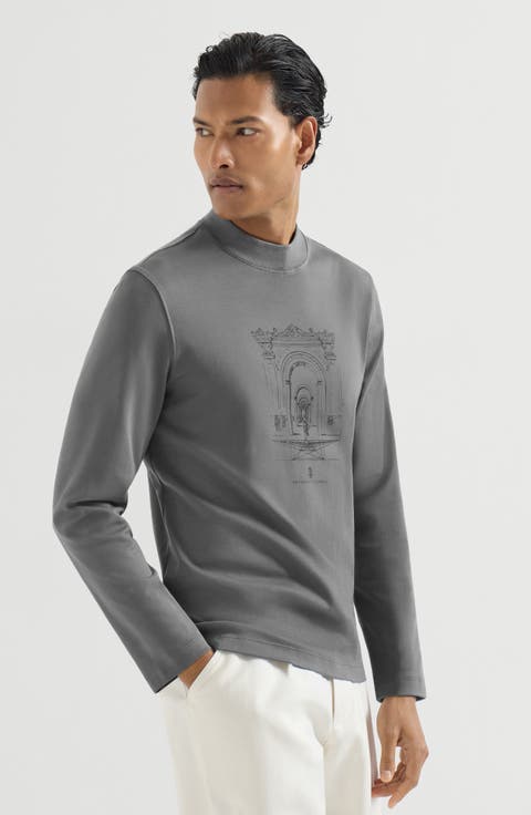 Cotton interlock T-shirt with print