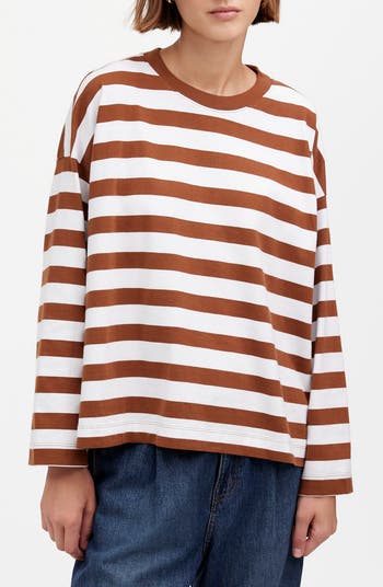 Madewell Stripe Oversize Long Sleeve Crewneck T-Shirt Madewell Stripe Oversize Long Sleeve Crewneck T-Shirt
