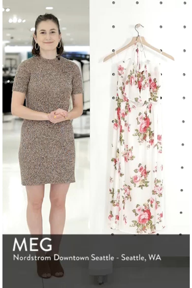 Floral Print Halter Midi Dress video