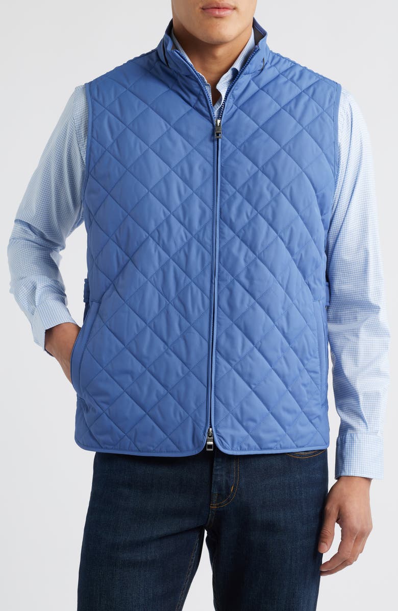 Peter Millar Essex Water Resistant Quilted Vest, Alternate, color, Astral Blue