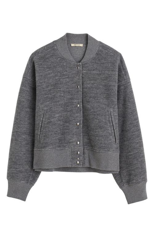 Madewell Snap Front Bomber Jacket Hthr Charcoal In Gray