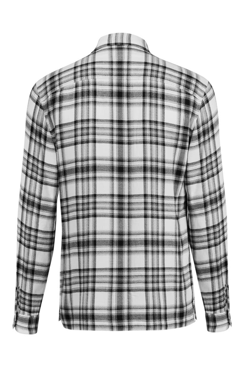 Easton Plaid Button-Up Shirt, Alternate, color, WHITE/ BLACK