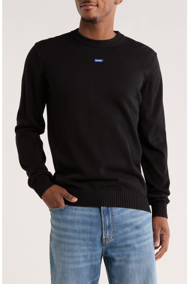 San Cosmo Long Sleeve Cotton T-Shirt, Main, color, BLACK