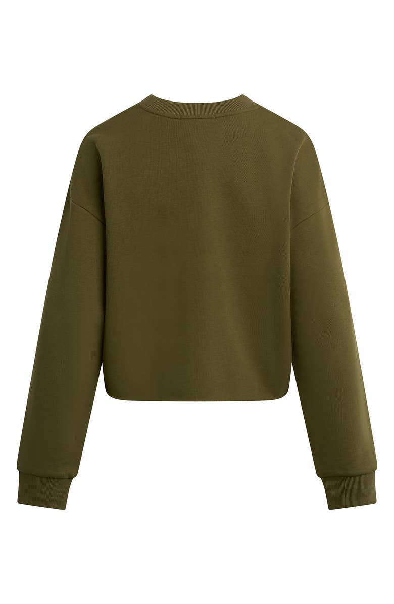 Favorite Daughter The Cropped Collegiate Sweatshirt, Alternate, color, Smoketree/ Gardenia