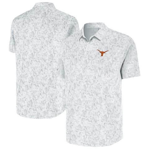 Men's Antigua White Texas Longhorns Lush Button-Up Shirt