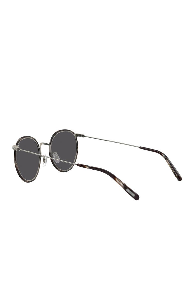 Casson 49mm Round Sunglasses, Alternate, color, SILVER