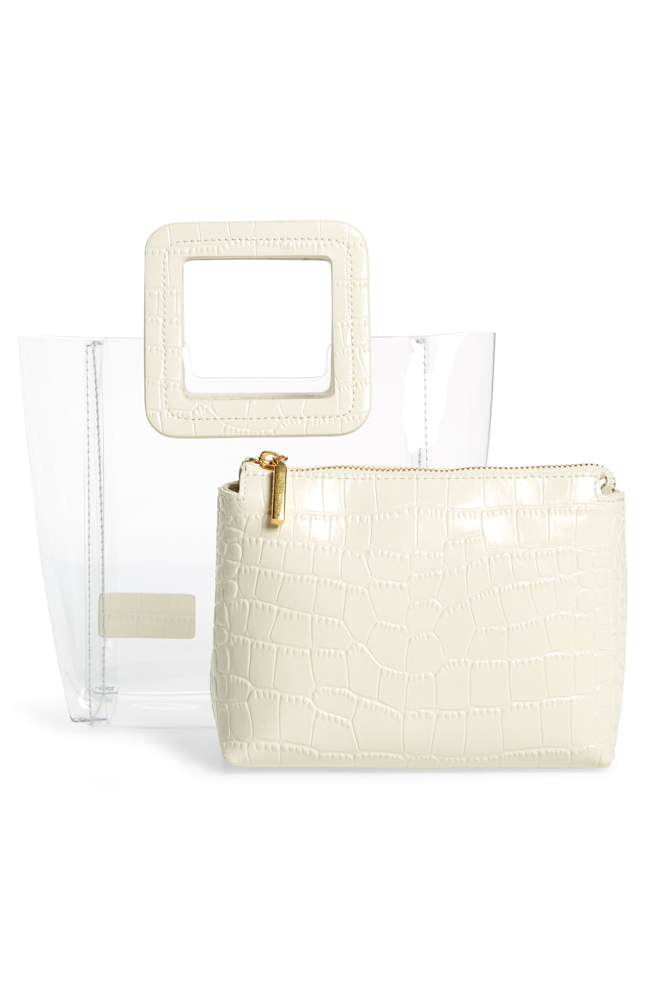 Mini Shirley Transparent Handbag, Alternate, color, CREAM CROC