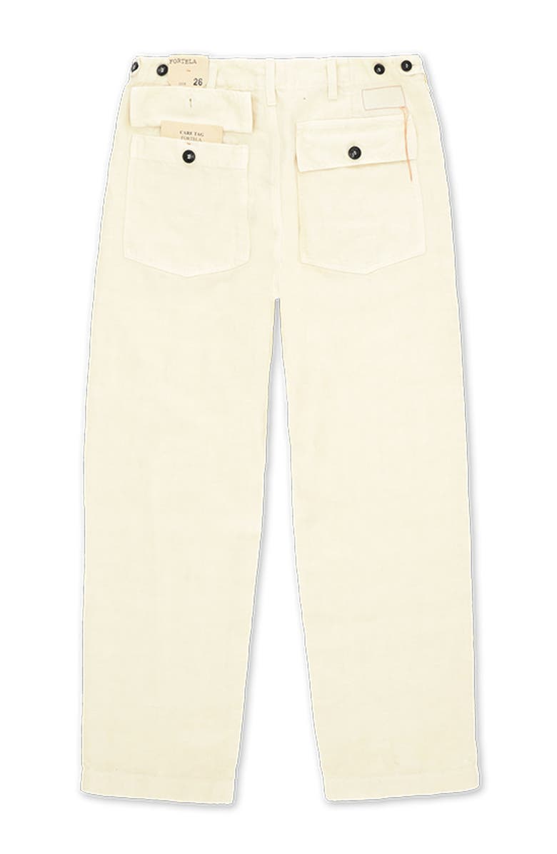 Fortela Linen Fatigue Trousers, Alternate, color, Milk