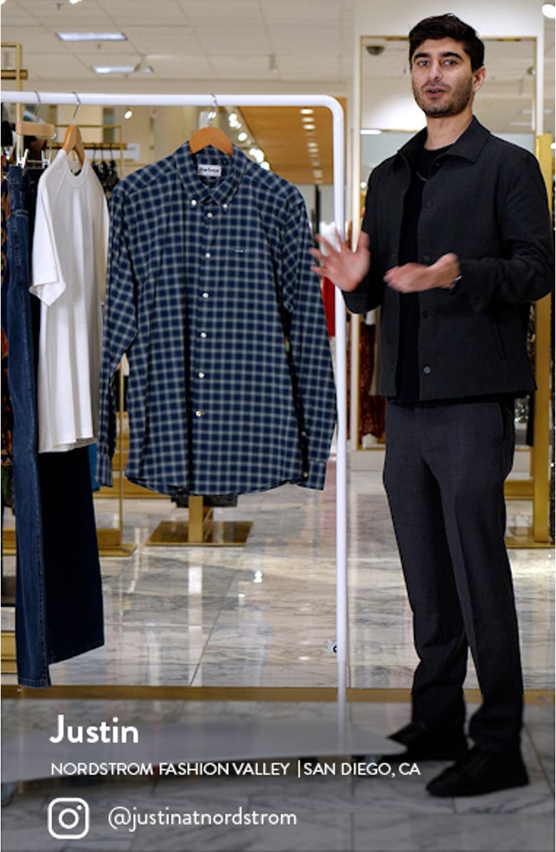 Lomond Tailored Fit Plaid Stretch Cotton Button-Down Shirt, sales video thumbnail