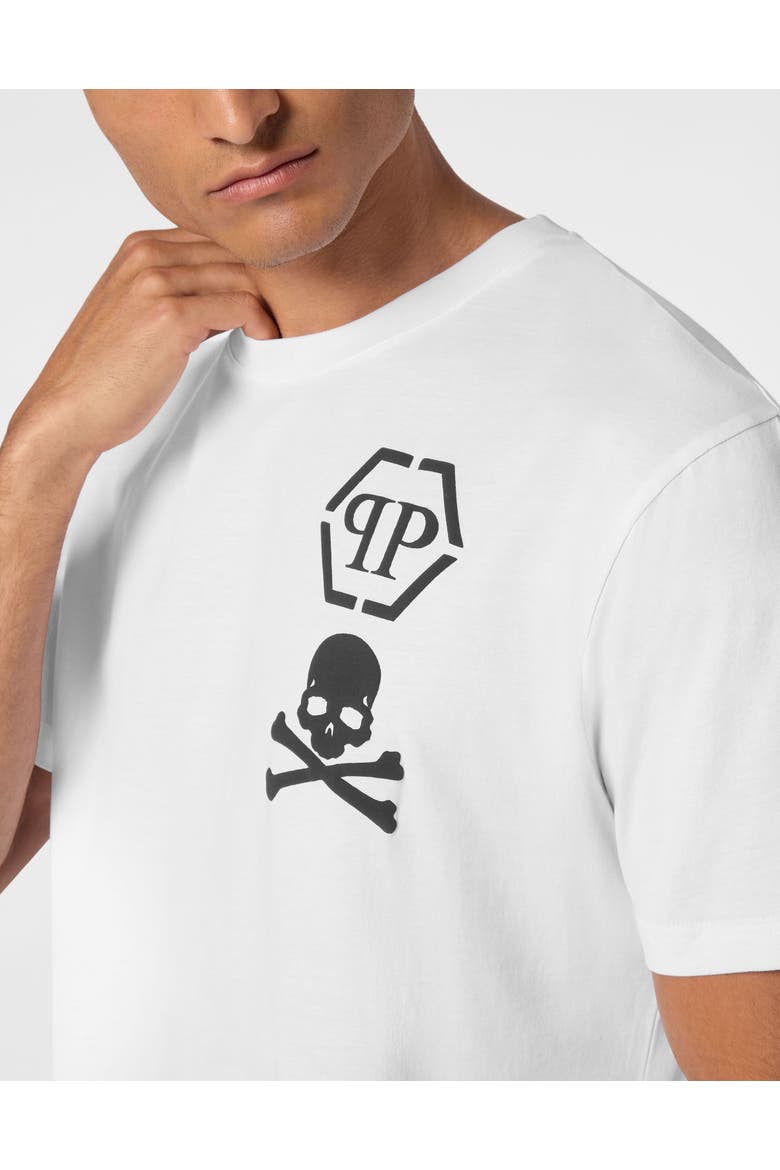 T-Shirt V-Neck Ss Skull&Amp;Bones Men, Alternate, color, white