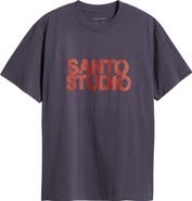SANTO STUDIO Bold Logo Cotton Graphic T-Shirt