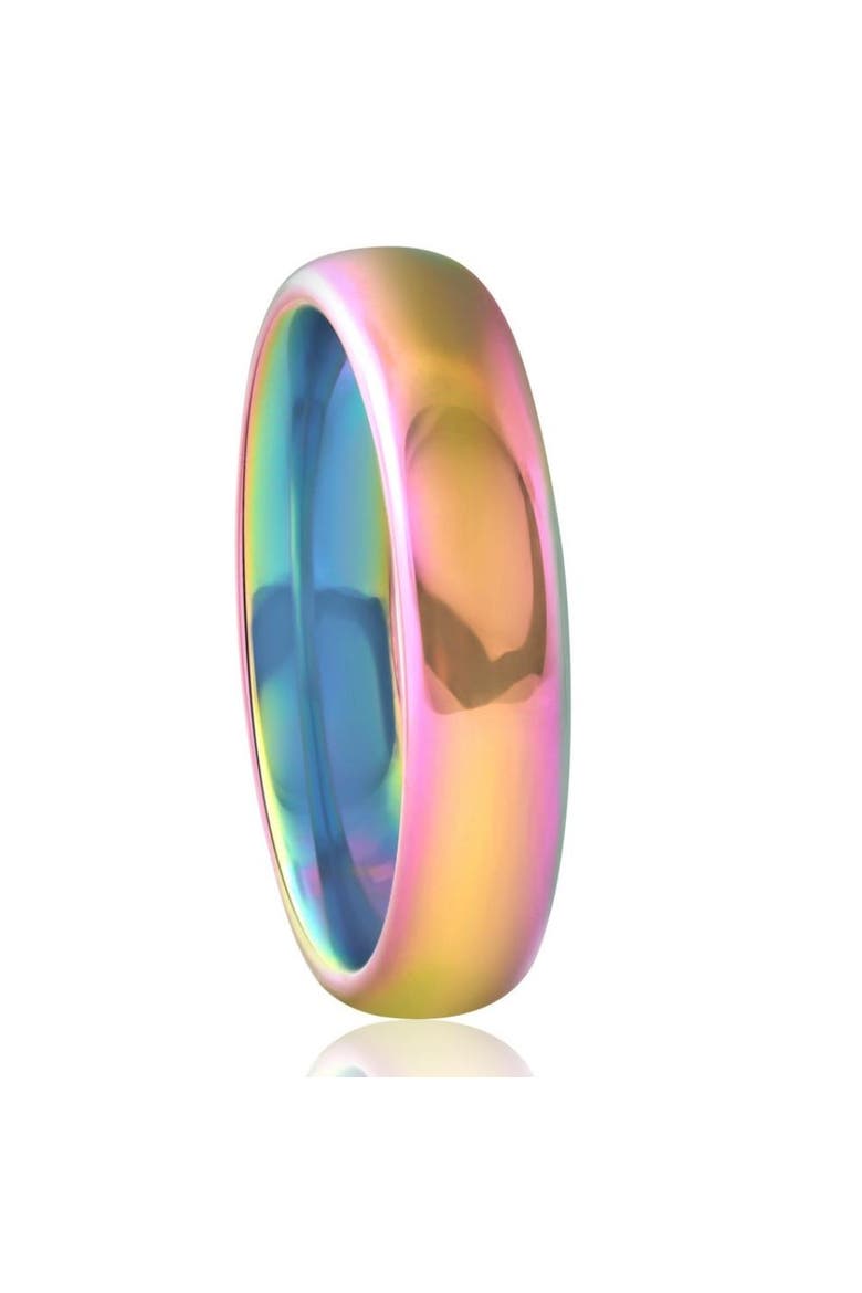 Multi Color 5mm Comfort Fit Tungsten Ring Wedding Band, Alternate, color, Tungsten