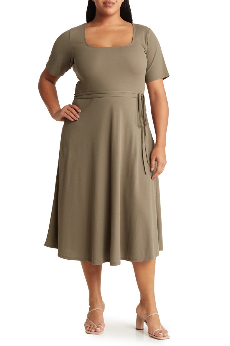 Cotton Midi Dress, Main, color, MINERAL