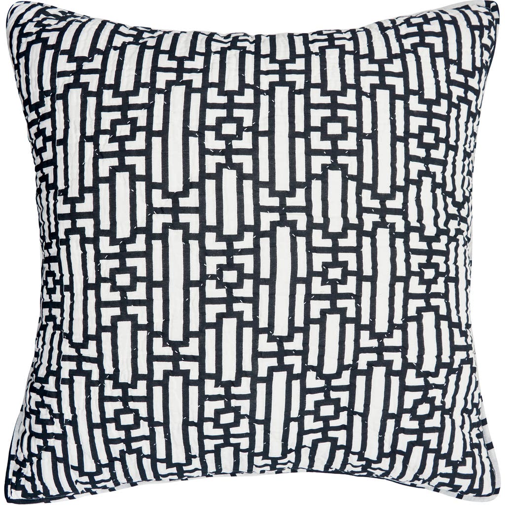 Carol & Frank 26" X 26" Naya Geometric Cotton Euro Sham In Black