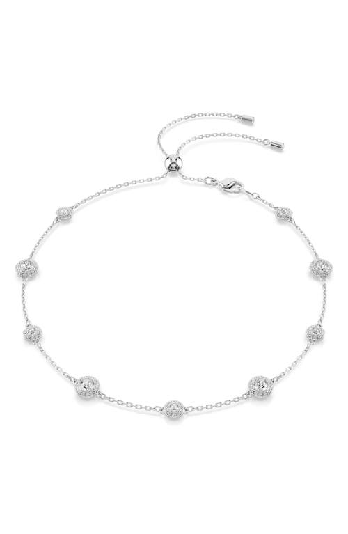 Swarovski Rhodium Plated Crystal Una Angelic Necklace In Silver