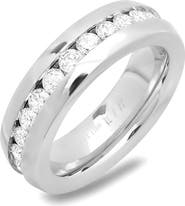 STEELTIME Simulated Diamond Channel Band Ring