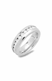 Simulated Diamond Channel Band Ring