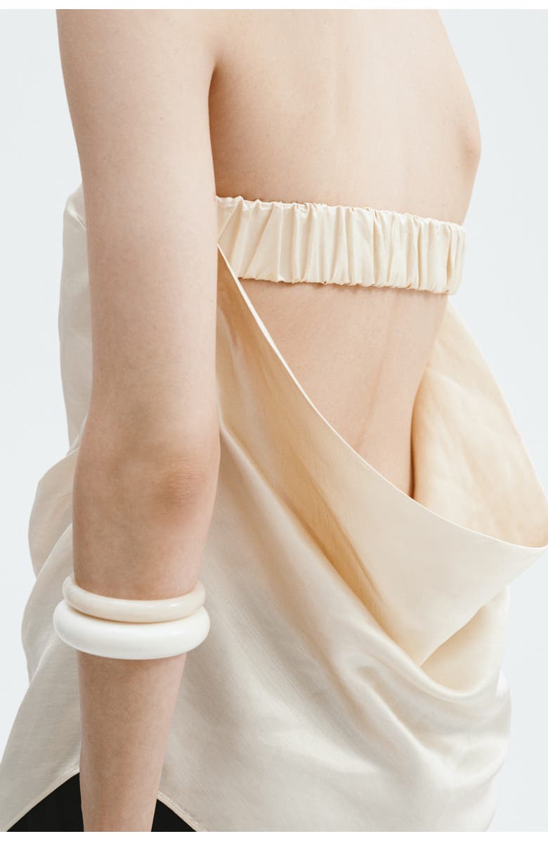 H&M Satin Bandeau Top, Alternate, color, Cream