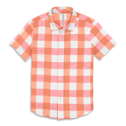 Kids Short Sleeve Button Down In Gingham (Toddler, Little Kid, & Big Kid)