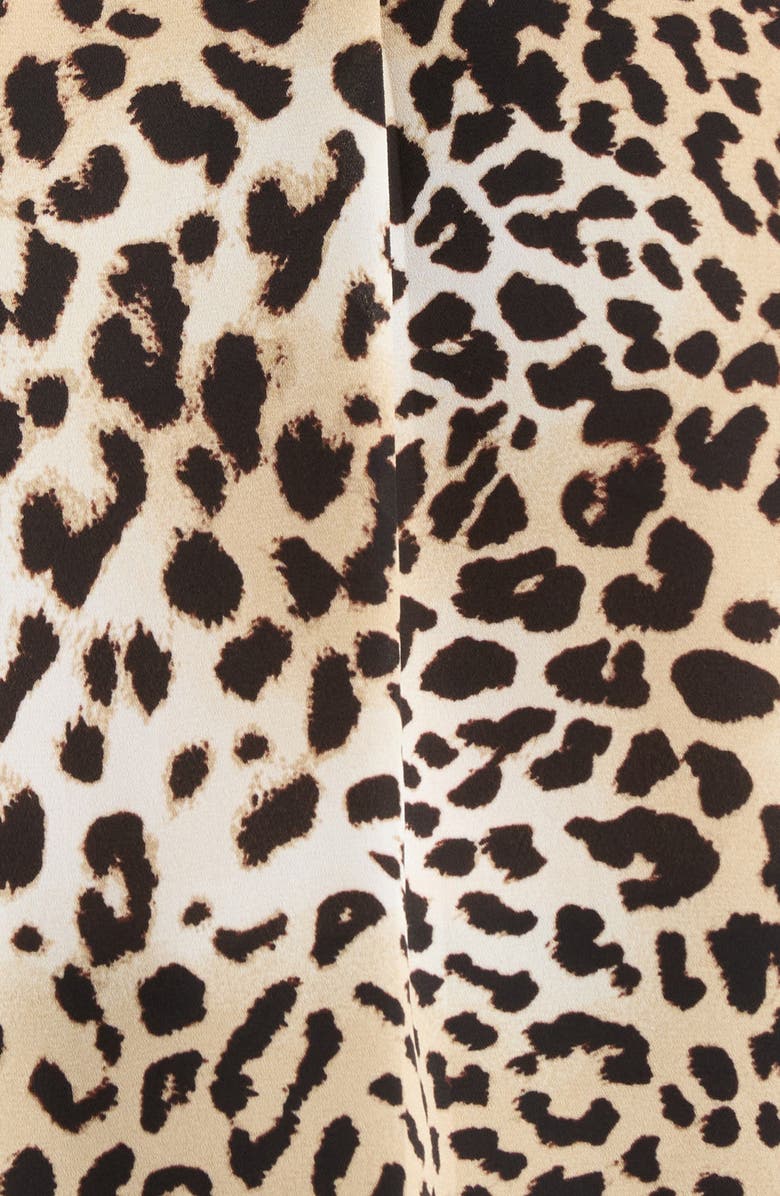 AK ANNE KLEIN Leopard Print Tulip Sleeve Popover Top, Alternate, color, Anne Black Multi