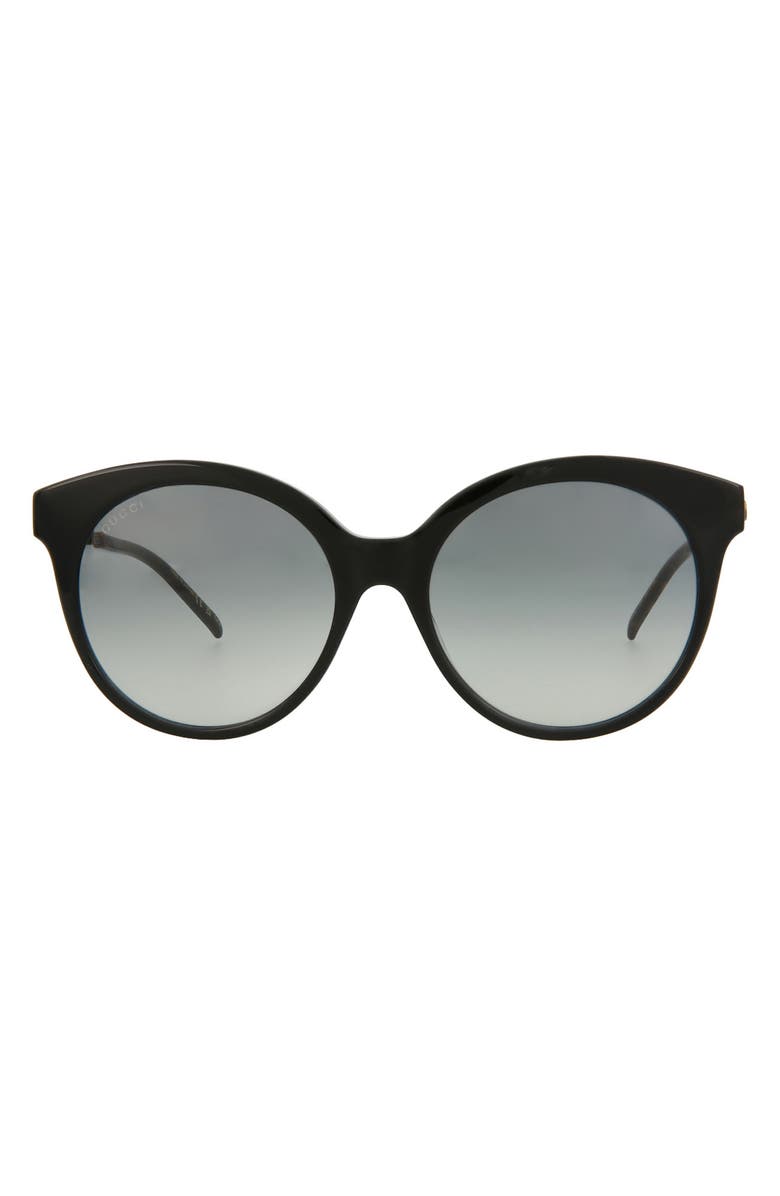Gucci 55mm Oversize Round Sunglasses, Main, color, Black Gold Grey