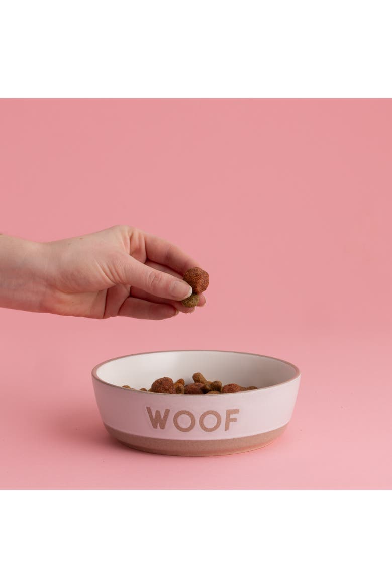 Woof Dog Bowl, 5.9 Inch, 18.6oz, Cream & Tan, Alternate, color, Multicolored